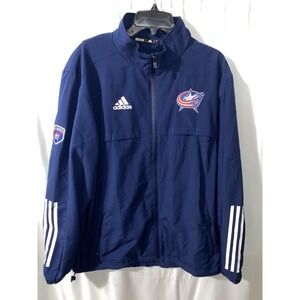 Adidas Columbus Blue Jackets Hockey League Full Zip Jacket Mens Large